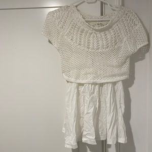 Anthropologie white flowy layered top